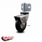 Service Caster 3'' Bright Chrome Neoprene Rubber Caster with Brake Side Mount Bracket SCC-GR03S310-NPRB-BC-B-71678-CB180 - alternate 2